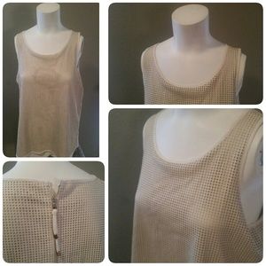 ANN TAYLOR CREAM NET TANK